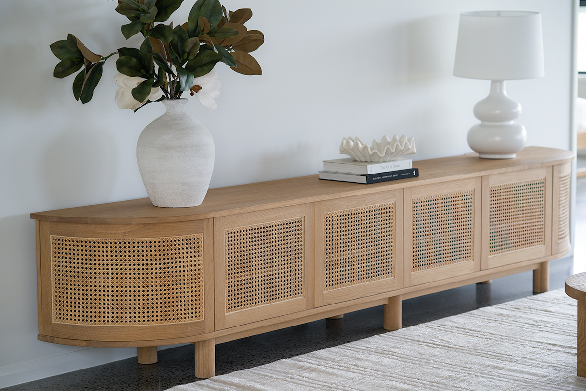 Iluka Entertainment Unit - Six Door - Natural - Round End - Image 15