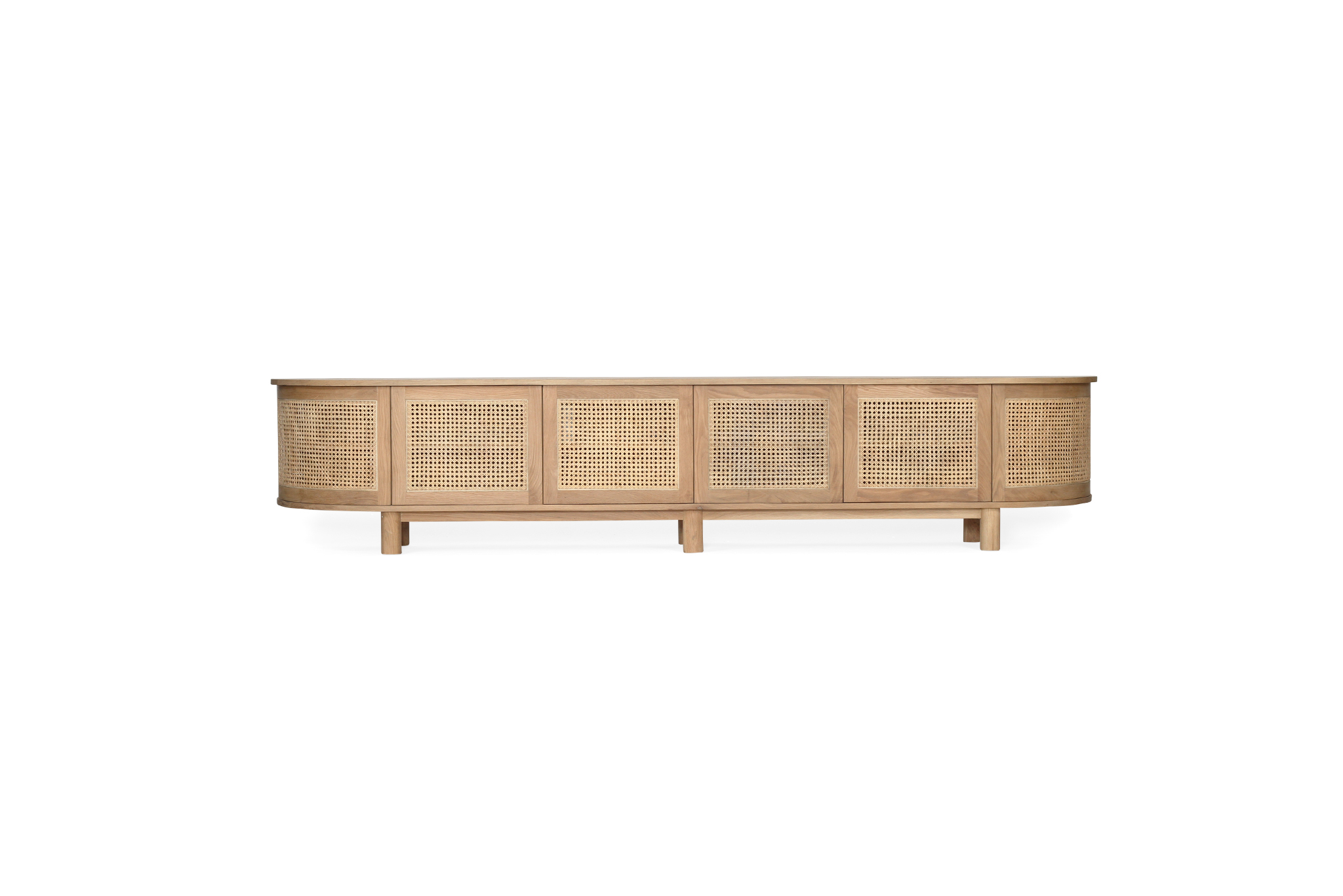 Iluka Entertainment Unit - Six Door - Natural - Round End