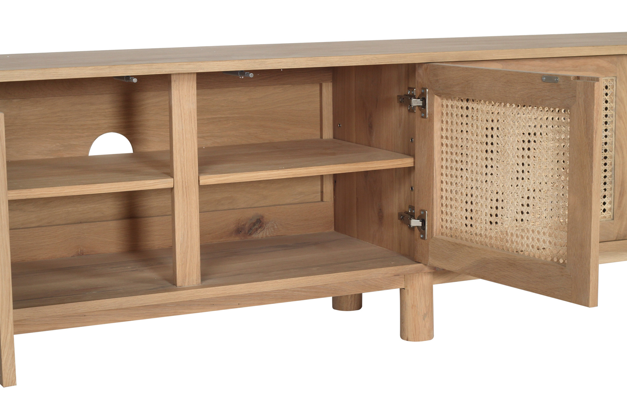 Iluka Entertainment Unit - Six Door - Natural - Round End - Image 9