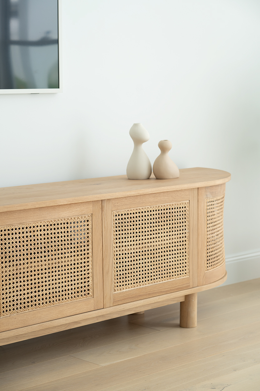 Iluka Entertainment Unit - Six Door - Natural - Round End - Image 13