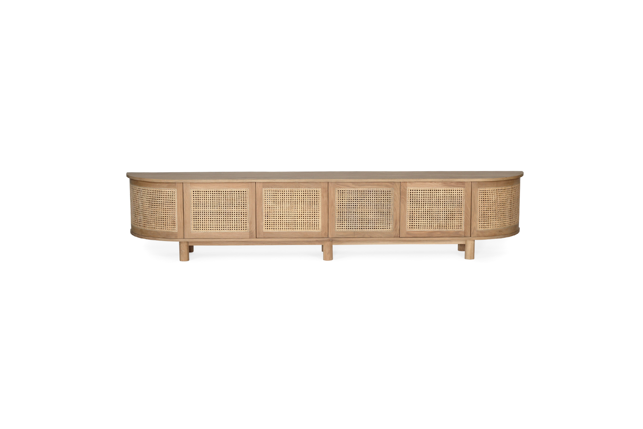 Iluka Entertainment Unit - Six Door - Natural - Round End - Image 3