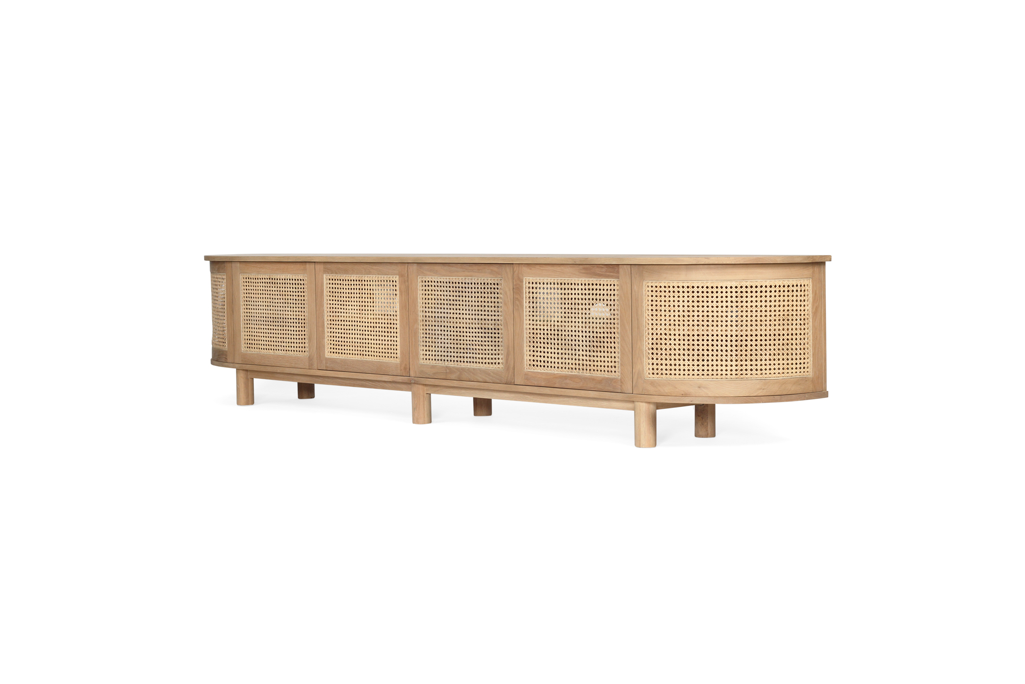 Iluka Entertainment Unit - Six Door - Natural - Round End - Image 4