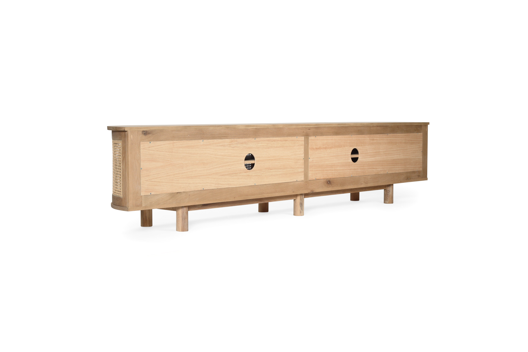 Iluka Entertainment Unit - Six Door - Natural - Round End - Image 6