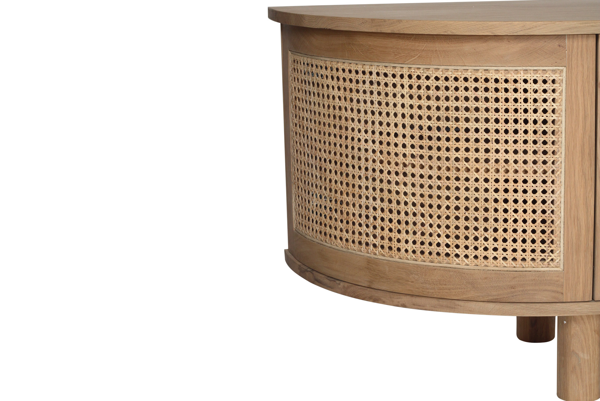 Iluka Entertainment Unit - Six Door - Natural - Round End - Image 8