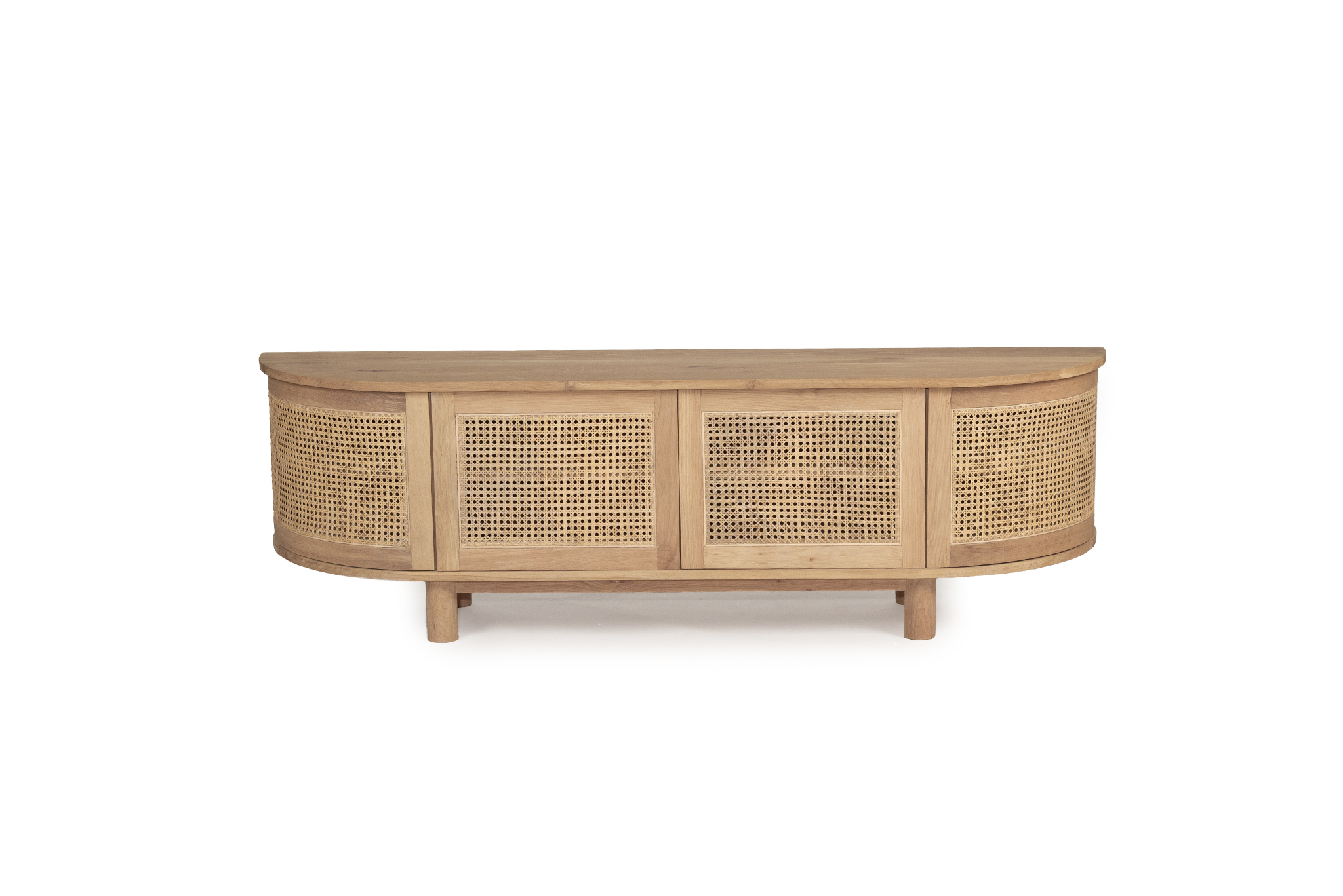 Iluka Entertainment Unit - Four Door - Natural - Round End - Image 4