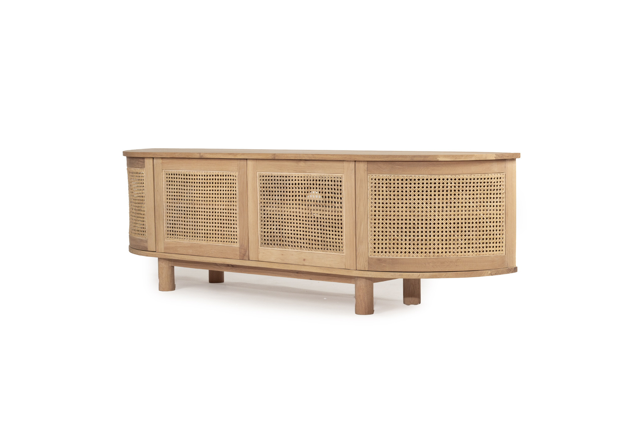Iluka Entertainment Unit - Four Door - Natural - Round End - Image 3