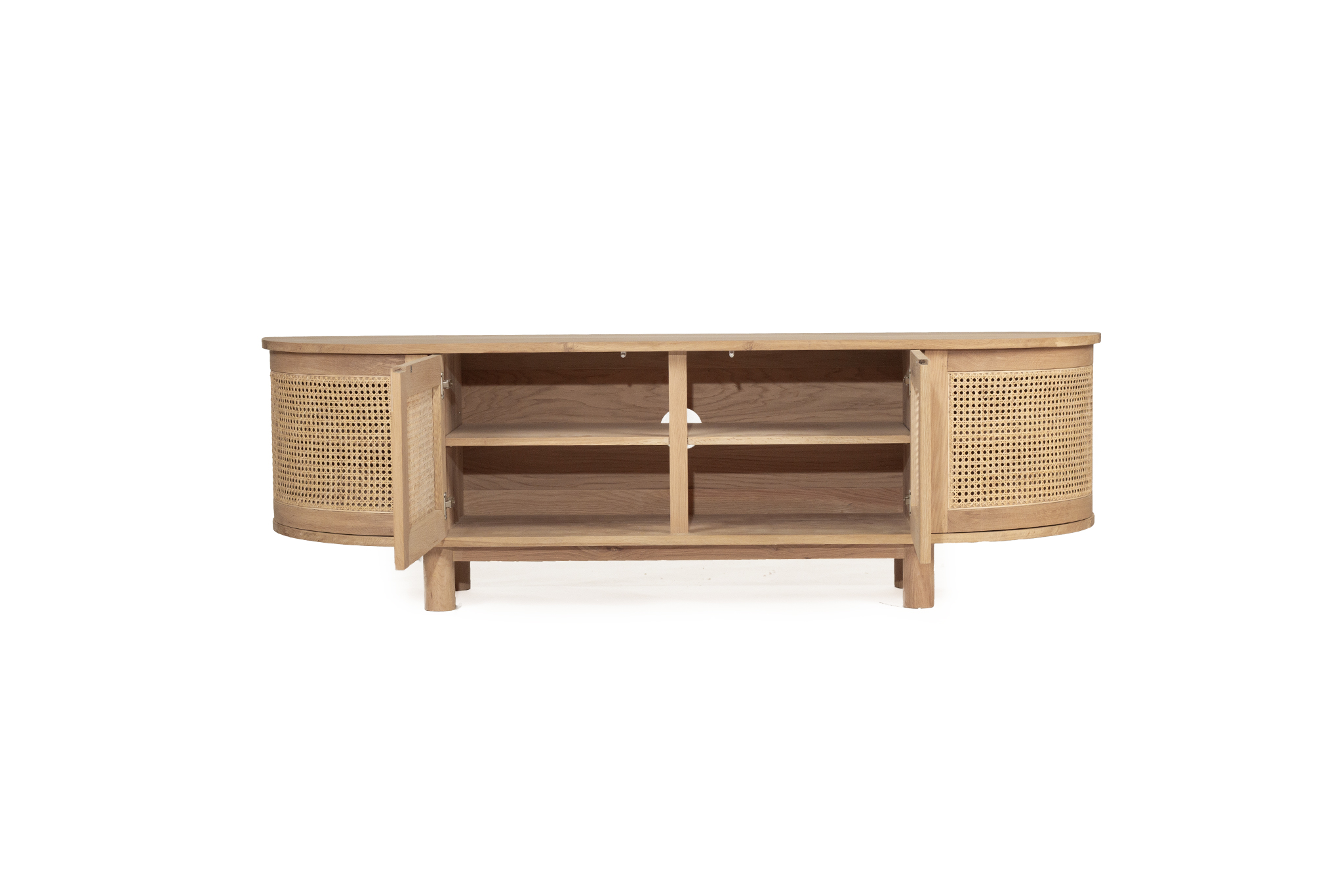 Iluka Entertainment Unit - Four Door - Natural - Round End - Image 6