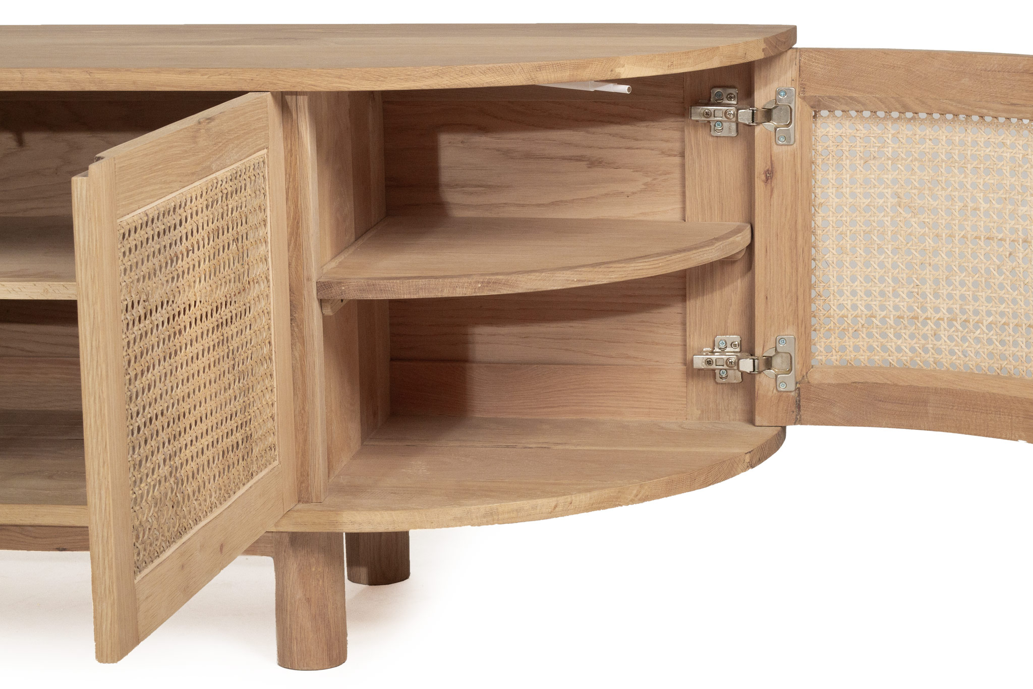 Iluka Entertainment Unit - Four Door - Natural - Round End - Image 8