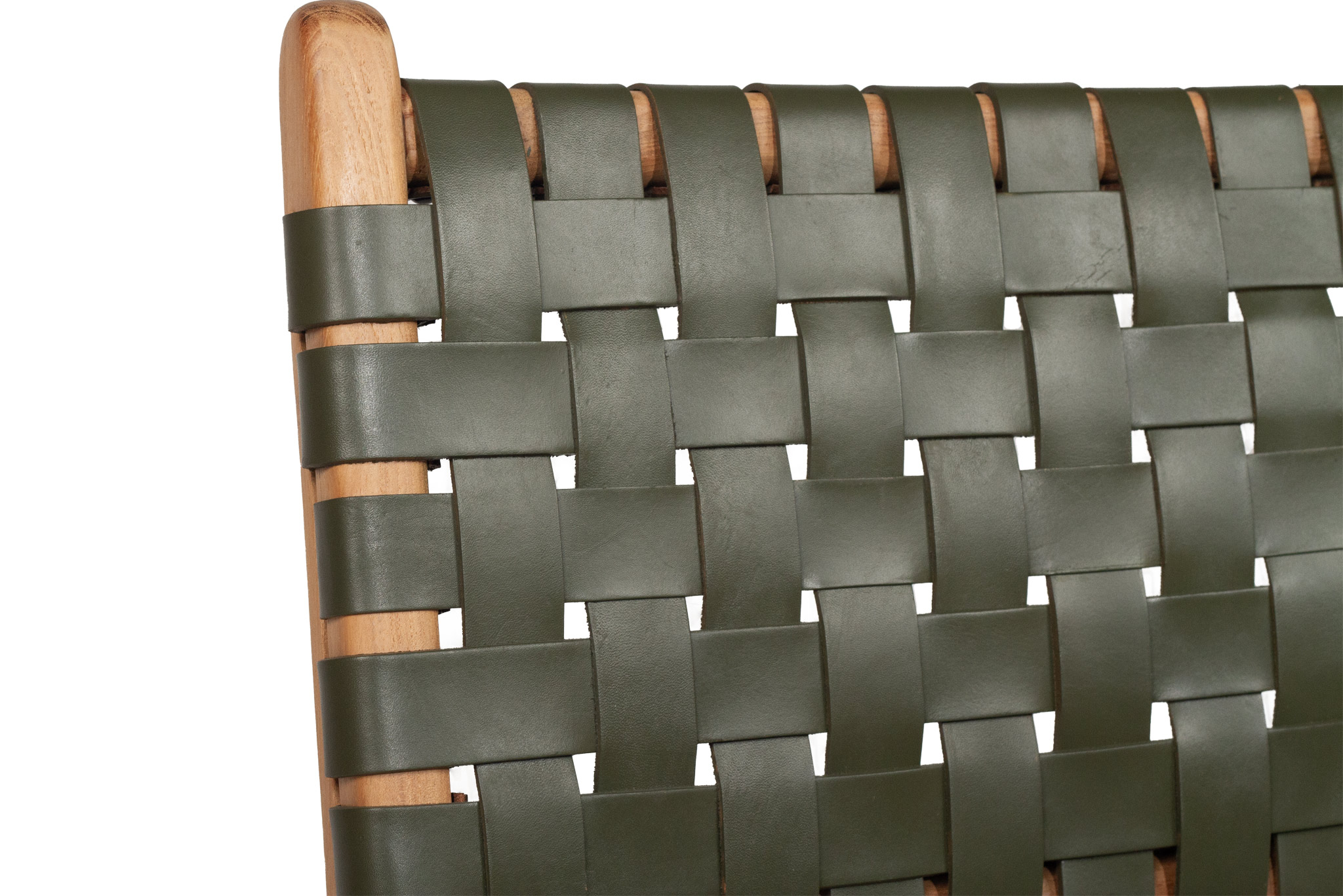Pasadena Leather Side Chair - Woven - Olive - Image 9
