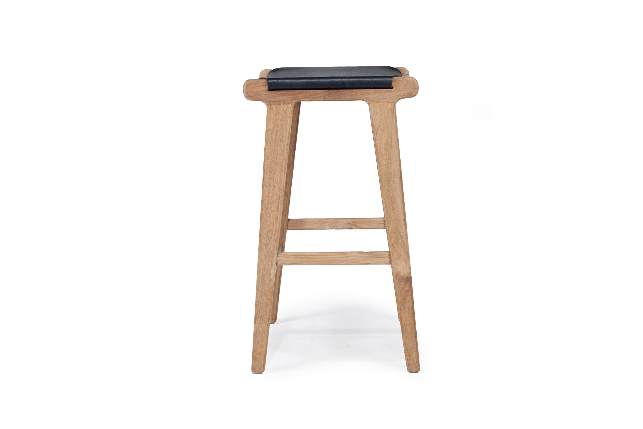 Pasadena Leather Saddle Stool - Black - Flat - Image 5