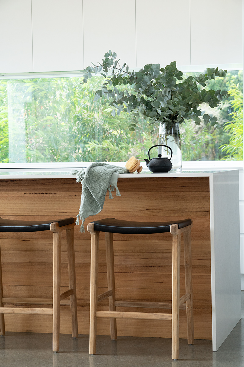 Pasadena Leather Saddle Stool - Black - Flat - Image 2