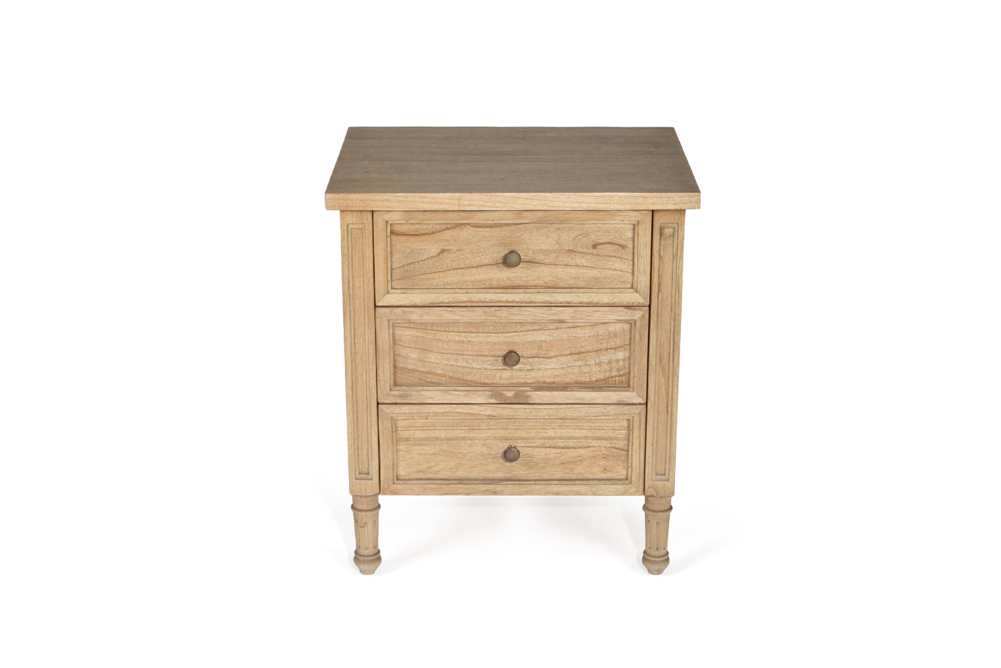 Hamilton Bedside Table - 3 Drawer - Weathered Oak - Image 4