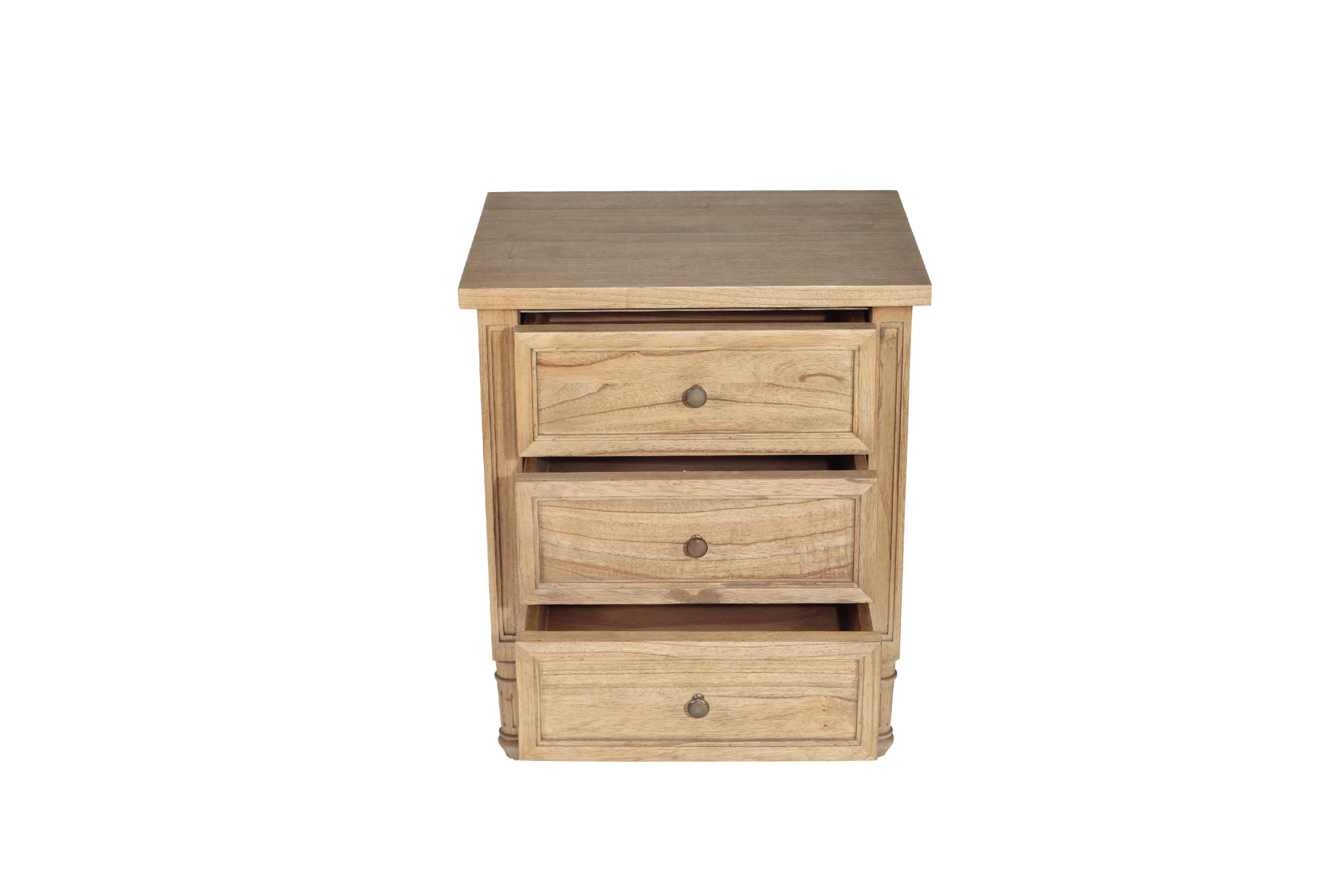 Hamilton Bedside Table - 3 Drawer - Weathered Oak - Image 8