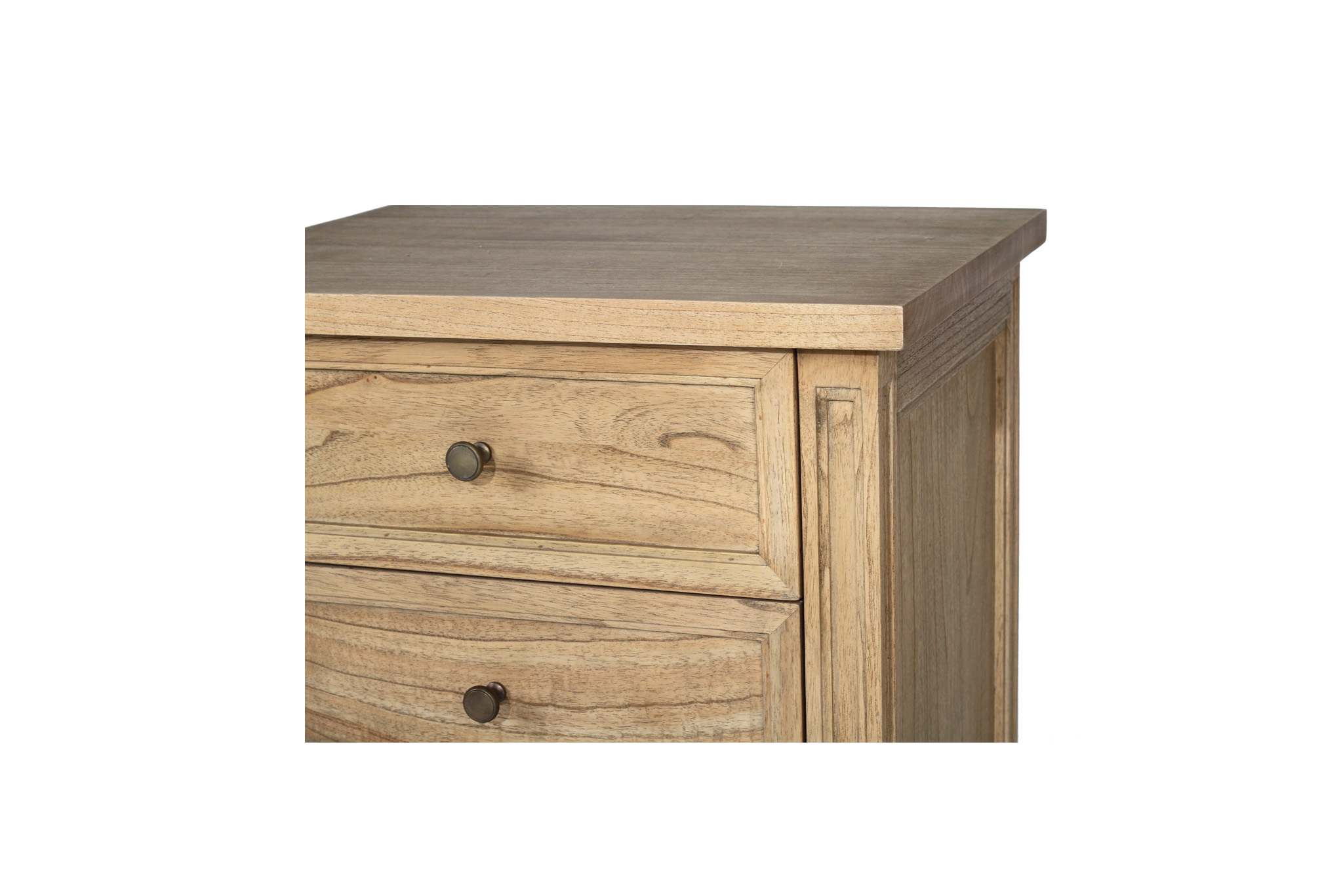 Hamilton Bedside Table - 3 Drawer - Weathered Oak - Image 10