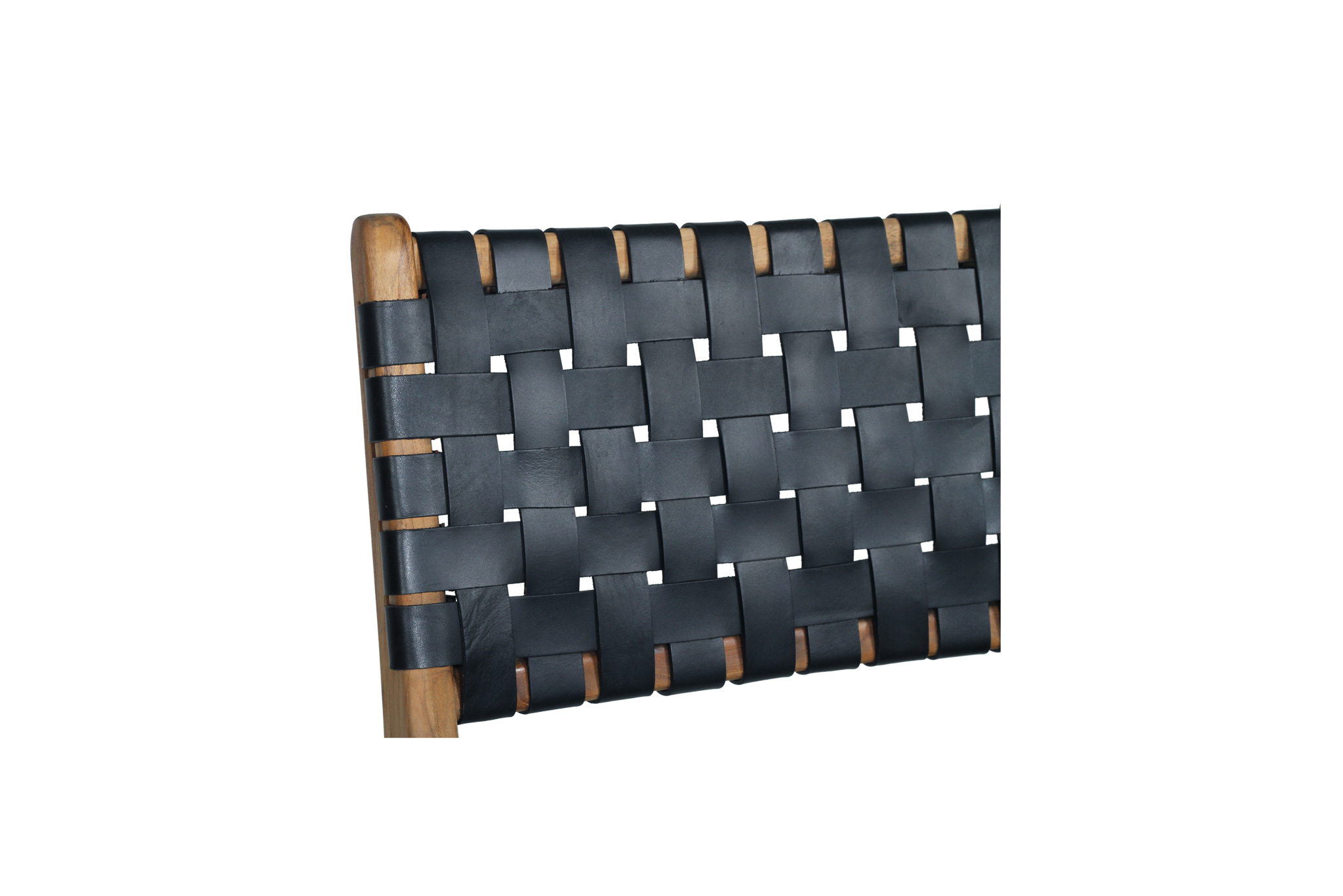 Pasadena Leather Counter Stool - Black - Woven - Image 8