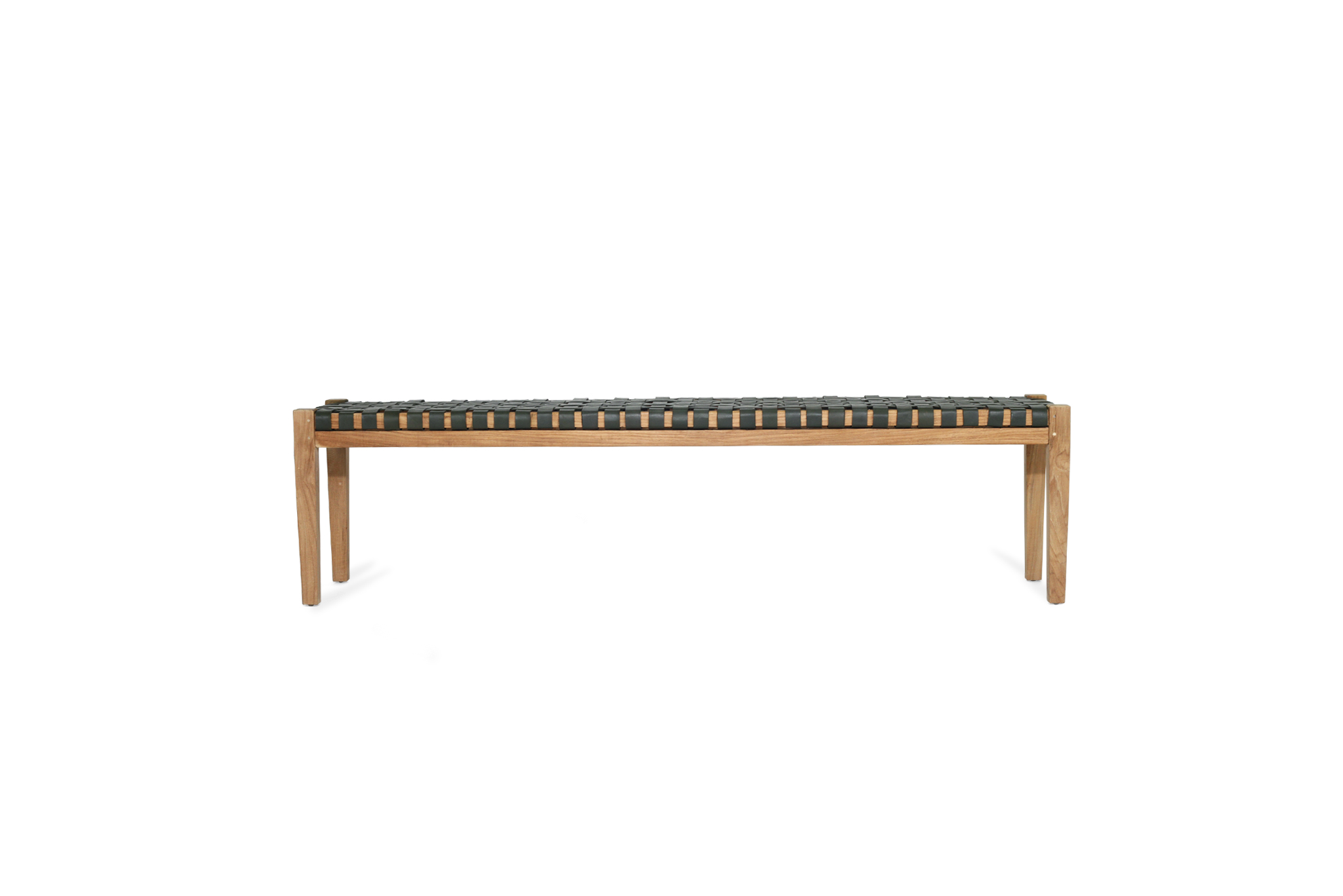 Pasadena Leather Strap Bench - Olive-Woven - 1.8m - Image 3