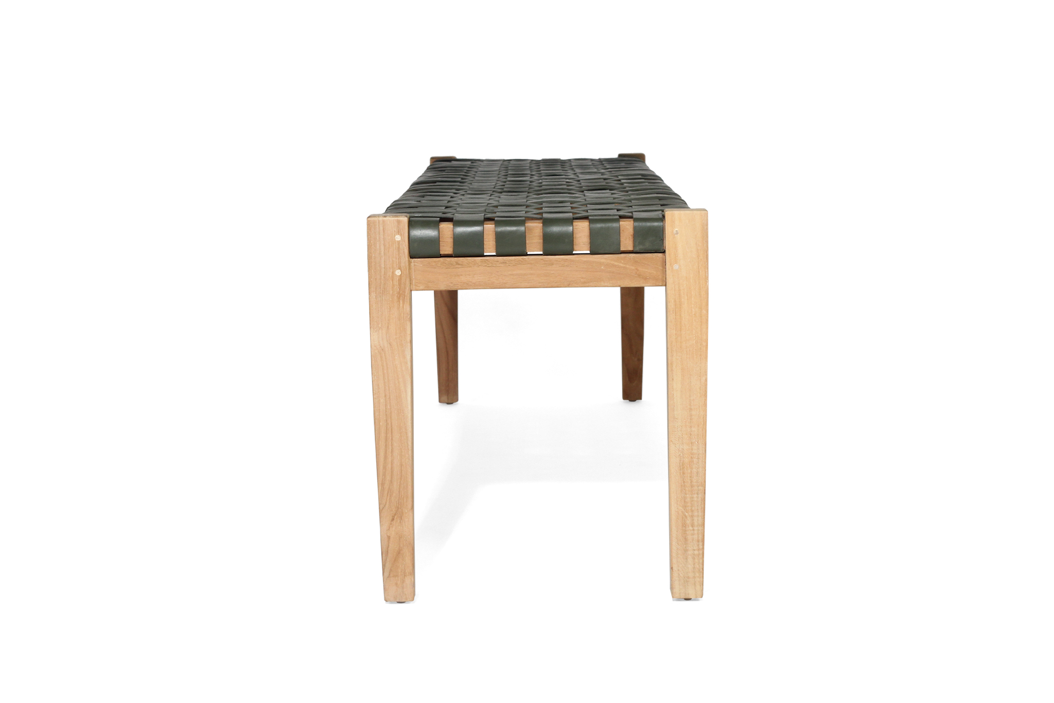 Pasadena Leather Strap Bench - Olive-Woven - 1.8m - Image 4