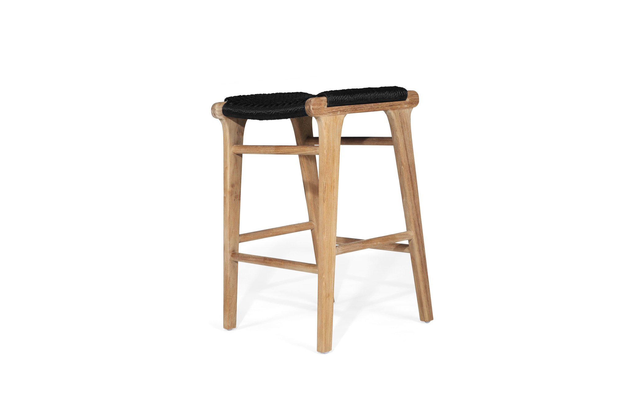 Zen Backless Counter Stool - Black (Close Weave) - Image 3