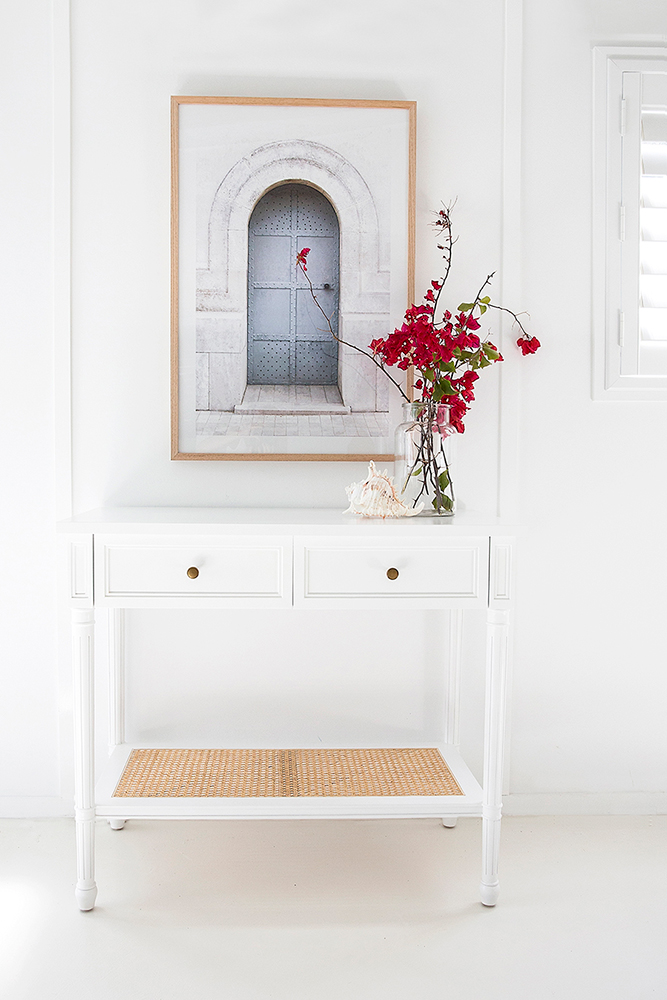 Hamilton Cane Console Table - White - 100cm - Image 2