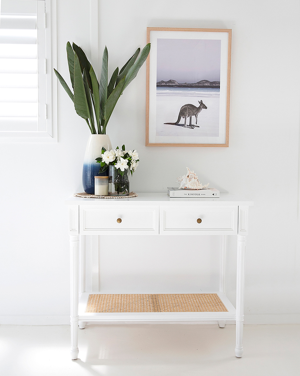 Hamilton Cane Console Table - White - 100cm - Image 6