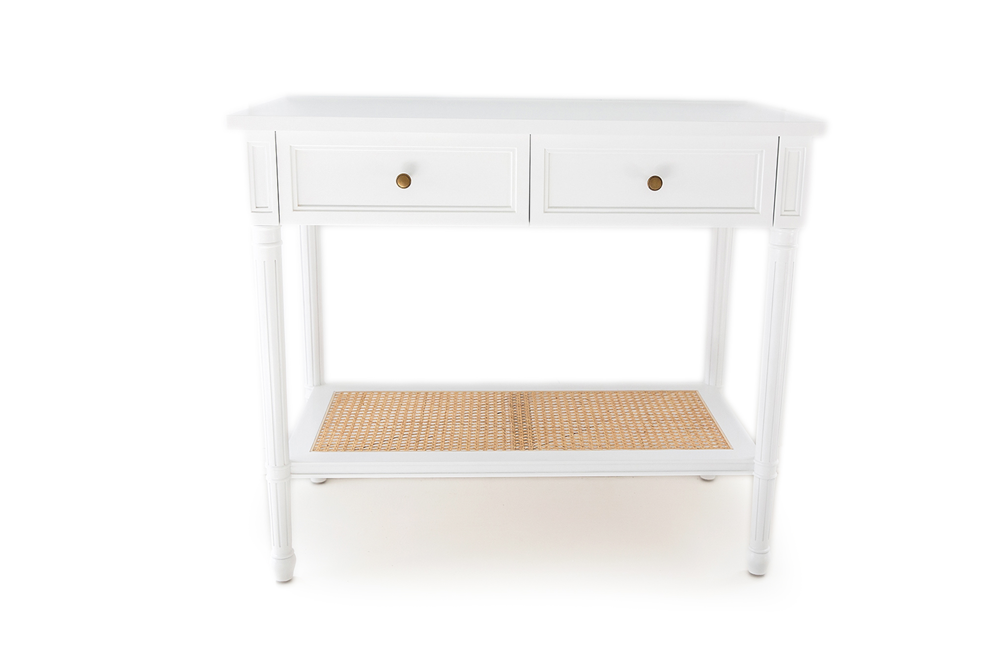 Hamilton Cane Console Table - White - 100cm
