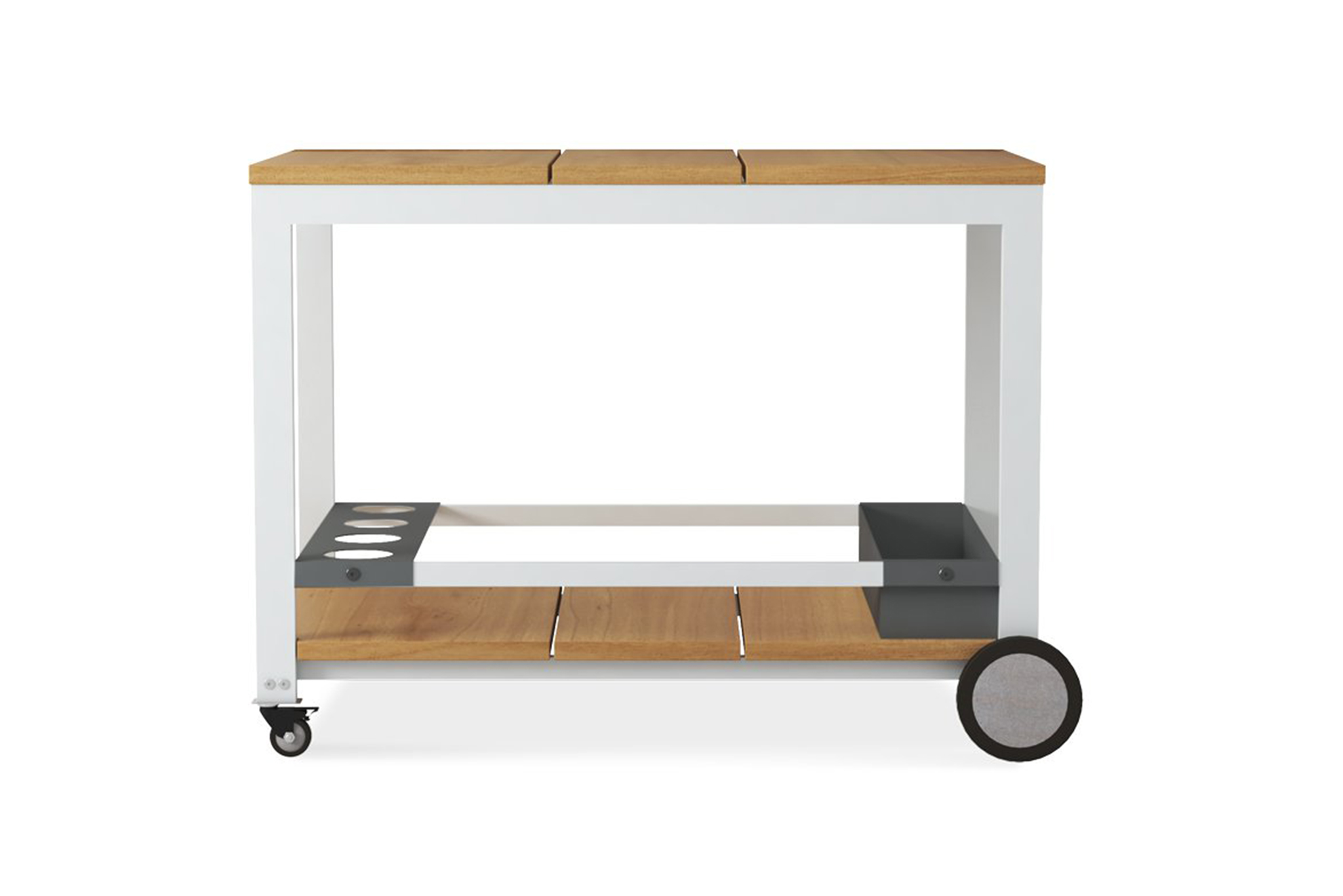 Carmel Outdoor Bar Cart - Asteroid Black (Charcoal) Powder Coated Frame - Image 10