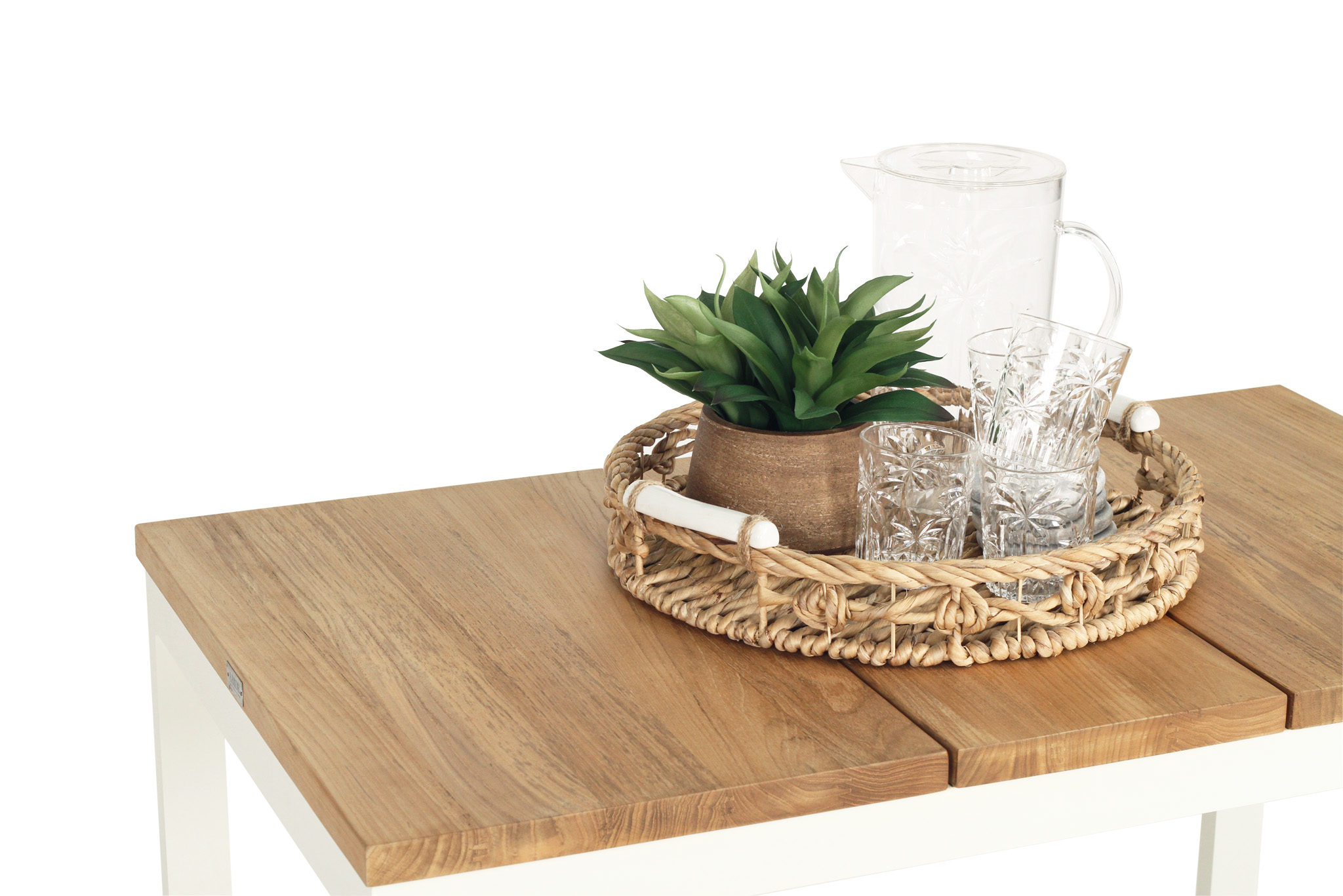Carmel Outdoor Bar Cart - Pearl White Powder Coated Frame - Image 10