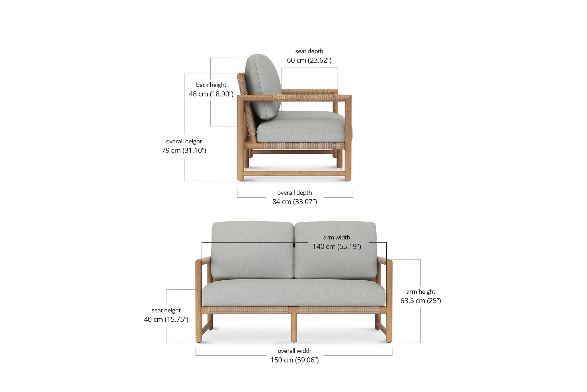 Esperance Outdoor Sofa - 2 Seater - Image 6
