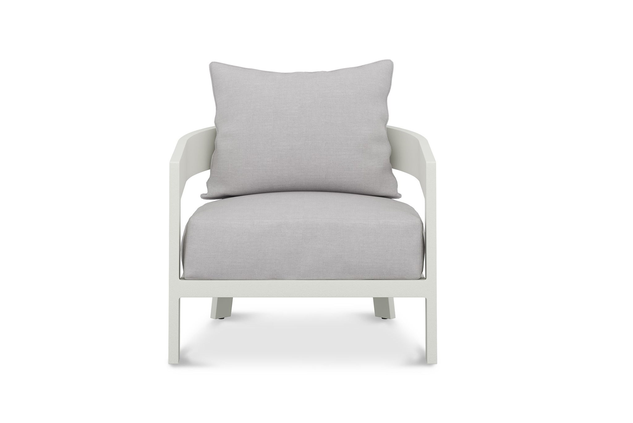 Kingscliff Outdoor Sofa -Powder Coated White Frame - 1 Seater - Image 3