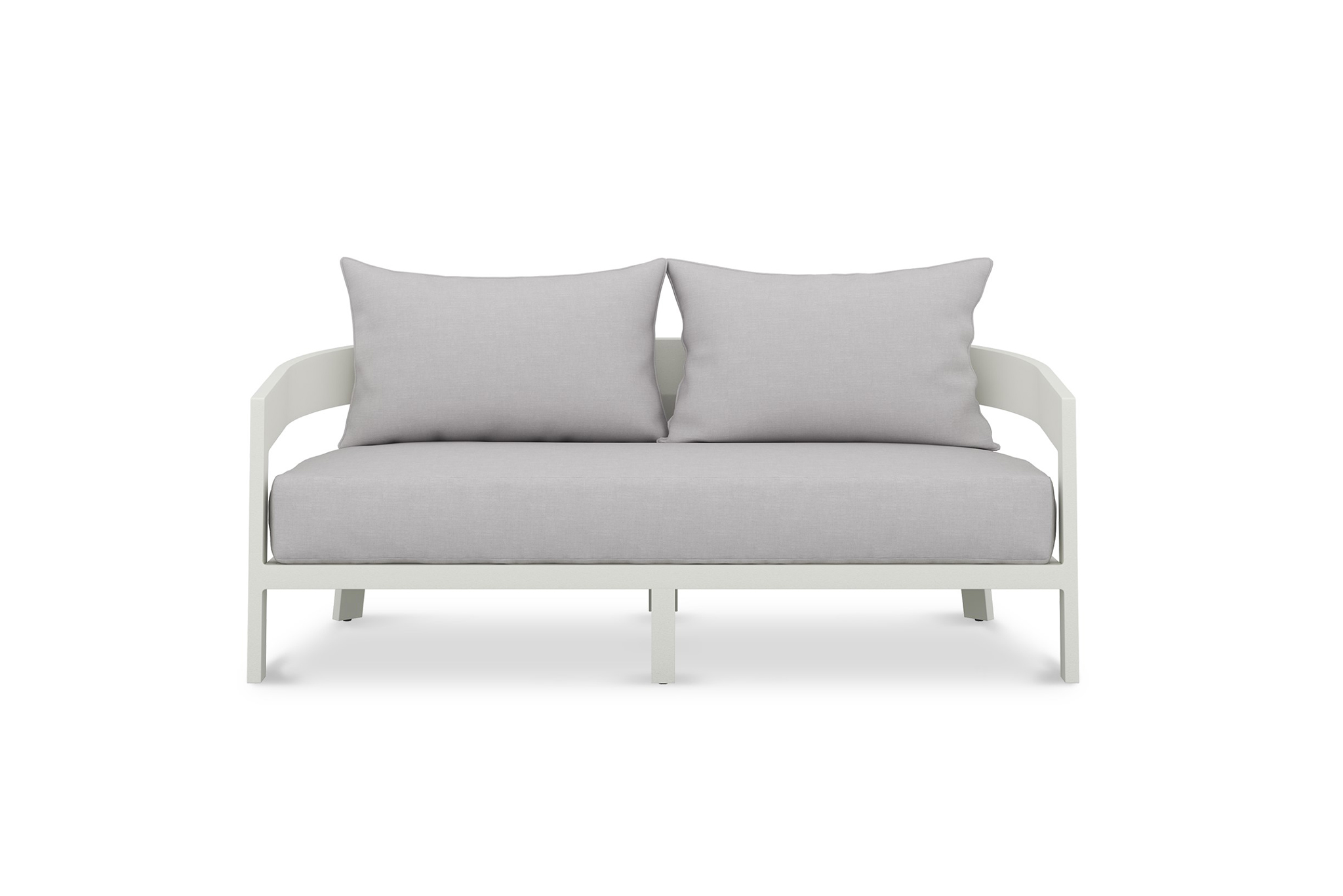 Kingscliff Outdoor Sofa - White Powder-Coated Frame - 2 Seater - Image 3