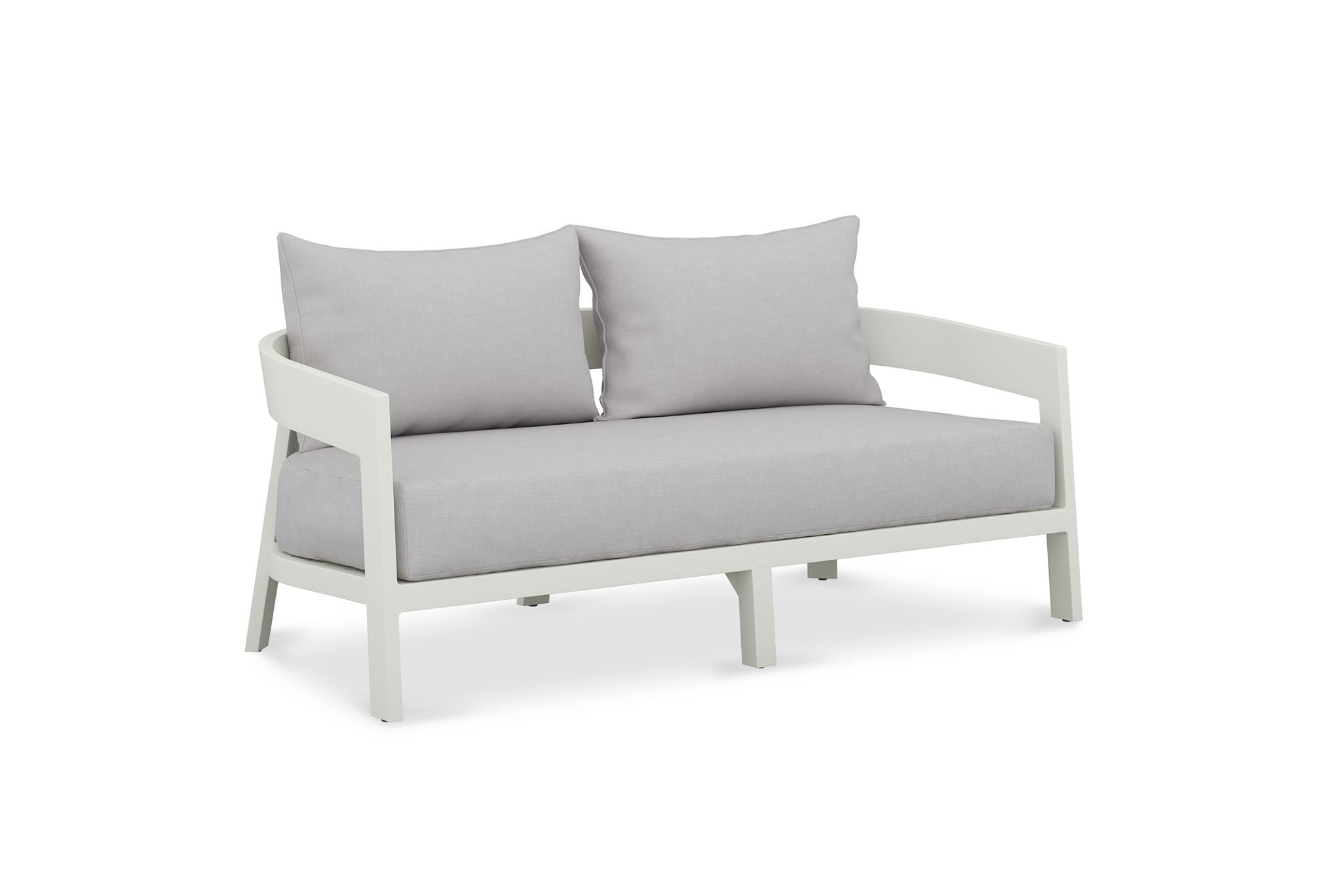 Kingscliff Outdoor Sofa - White Powder-Coated Frame - 2 Seater