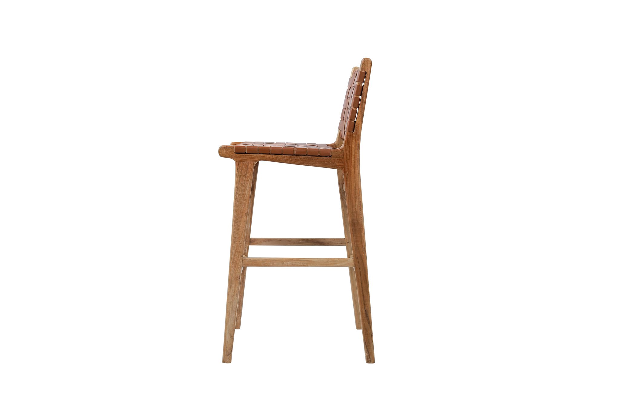 Pasadena Leather Bar Stool - Tan- Woven - Image 2