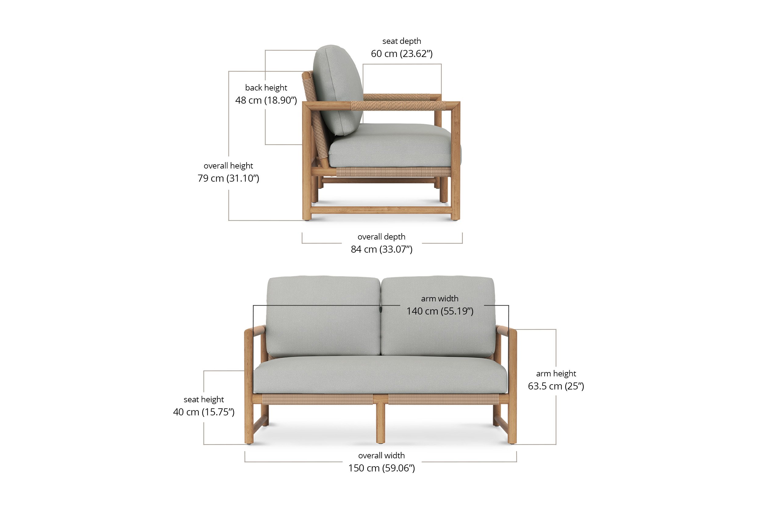 Esperance Outdoor Sofa - 2 Seater - Image 11
