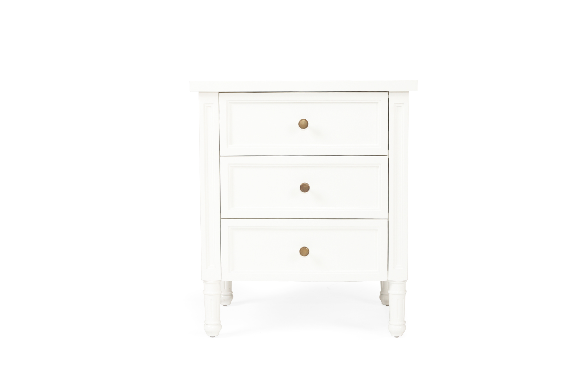 Hamilton Bedside Table - 3 Drawer - White