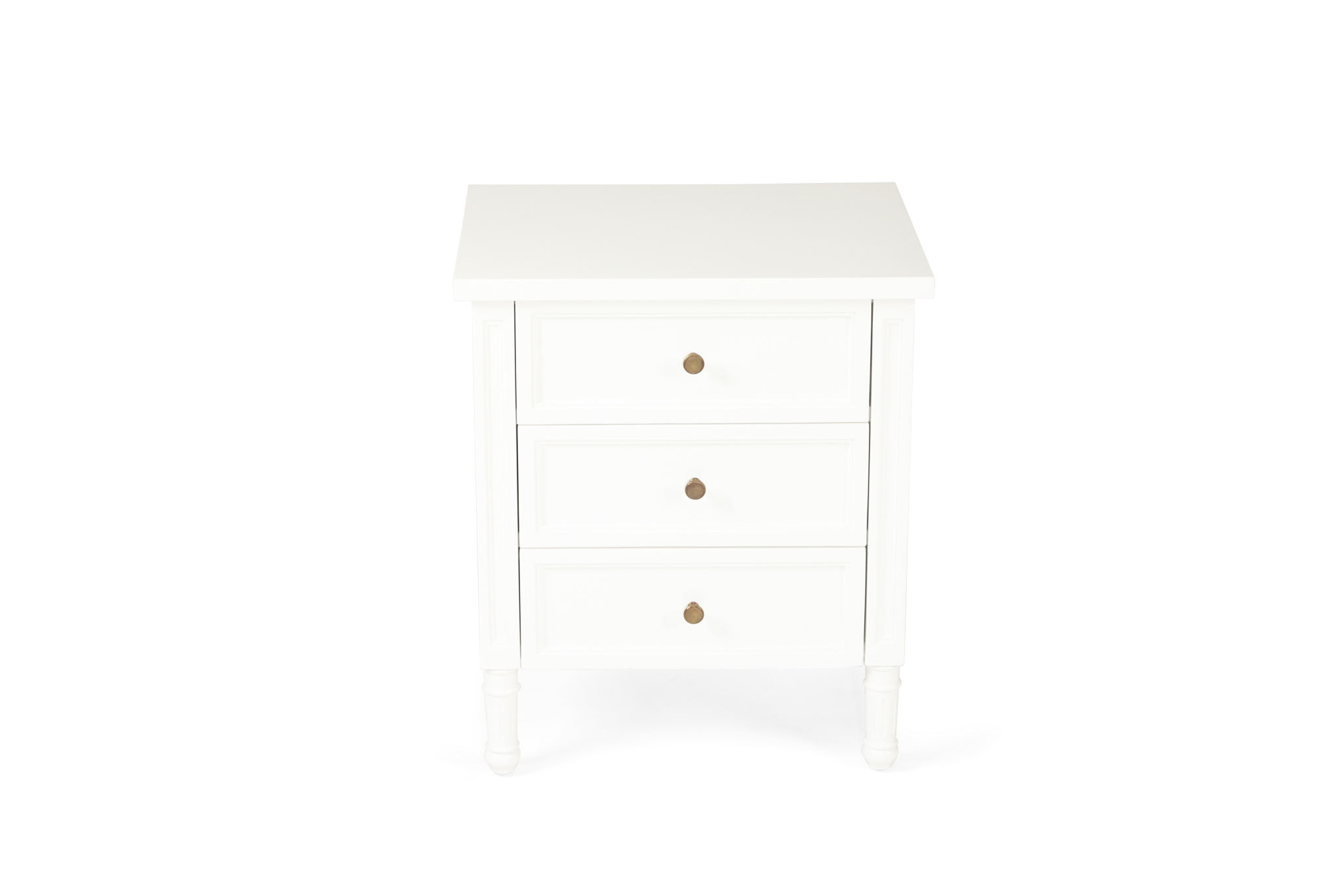 Hamilton Bedside Table - 3 Drawer - White - Image 3