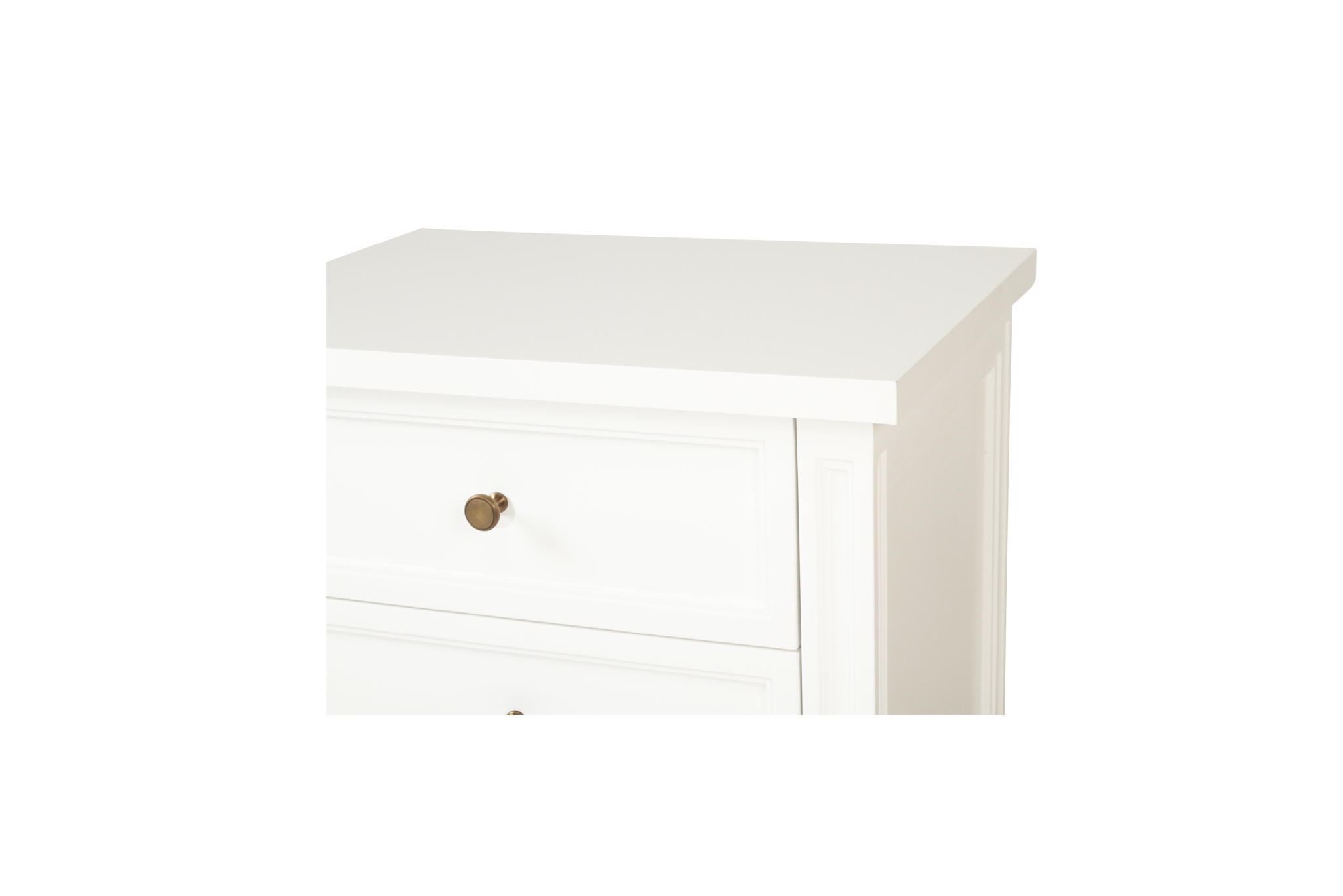 Hamilton Bedside Table - 3 Drawer - White - Image 8