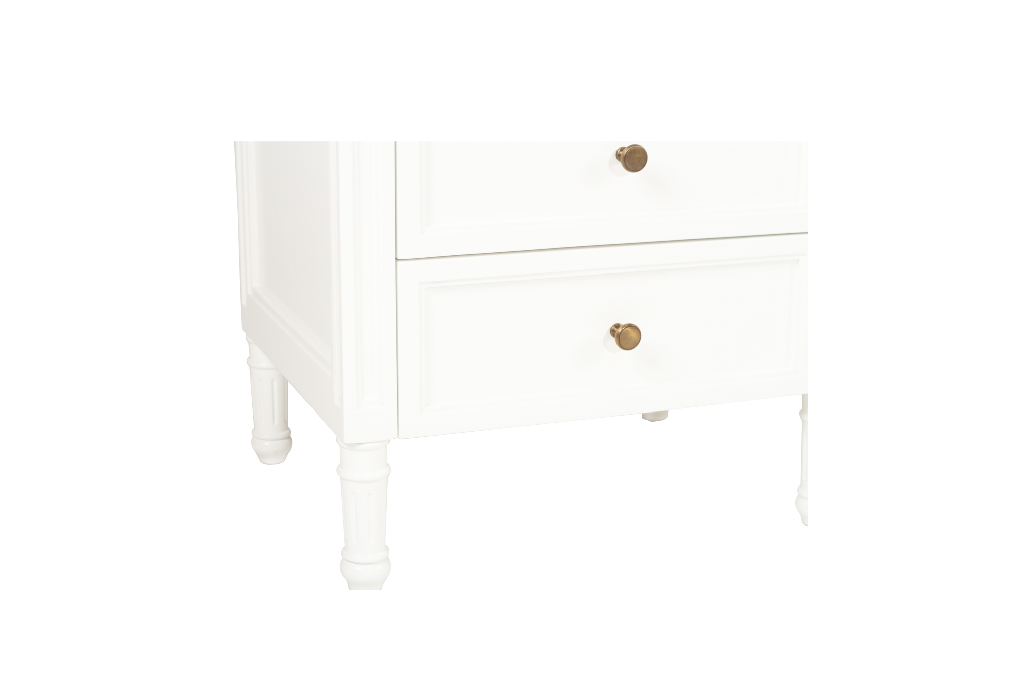Hamilton Bedside Table - 3 Drawer - White - Image 9