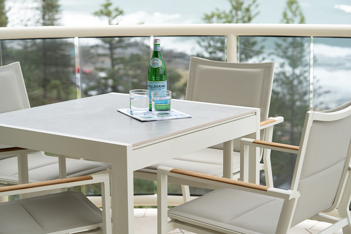 Roberto Outdoor Dining Table 80cm - Pearl White - Image 2