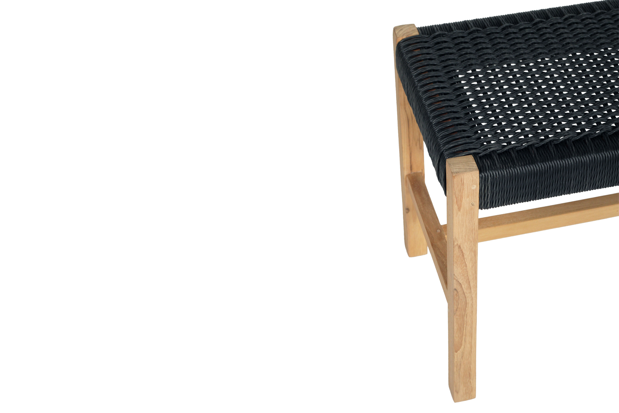 Sabai Woven Bench Seat - Black - Close Weave - Image 7