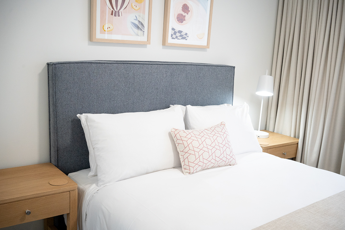 Harvey Upholstered Bedhead - Blue Grey - Image 15