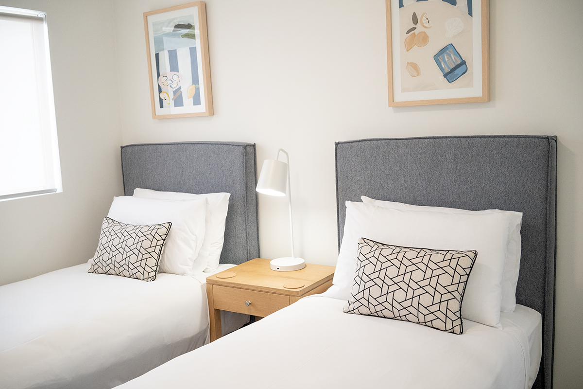 Harvey Upholstered Bedhead - Blue Grey - Image 14