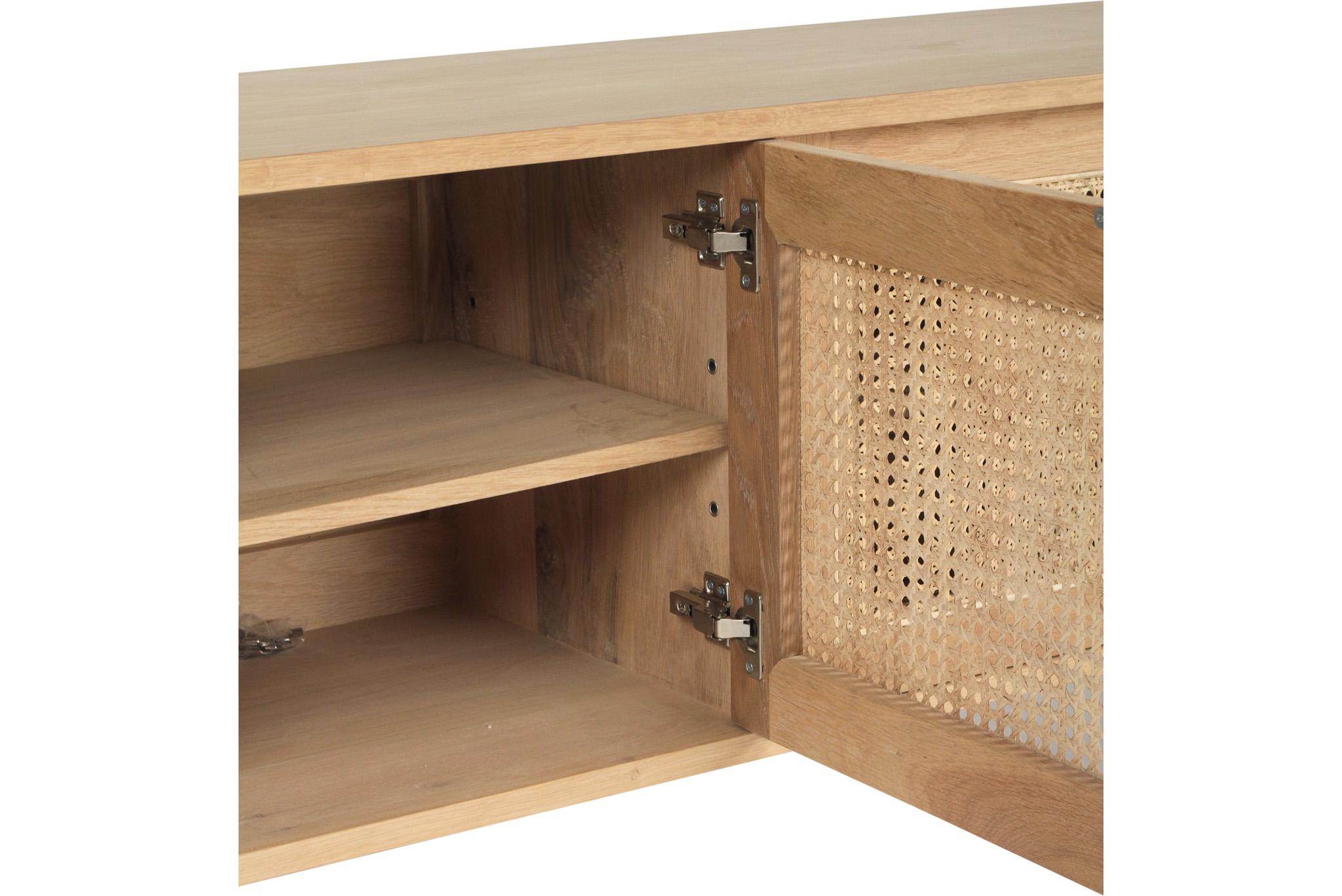 Iluka Entertainment Unit - Six Door - Natural - Round End (Wall Mount) - Image 5