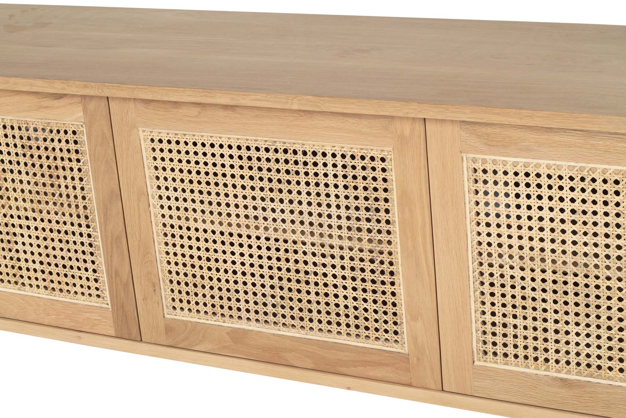 Iluka Entertainment Unit - Six Door - Natural - Round End (Wall Mount) - Image 6