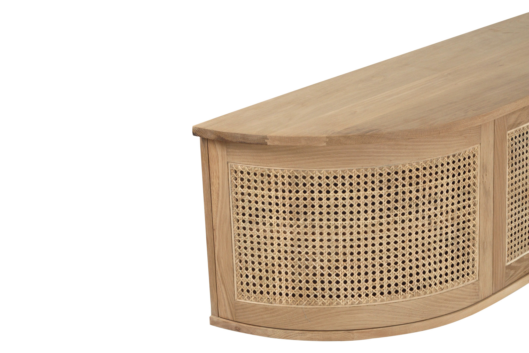 Iluka Entertainment Unit - Six Door - Natural - Round End (Wall Mount) - Image 7