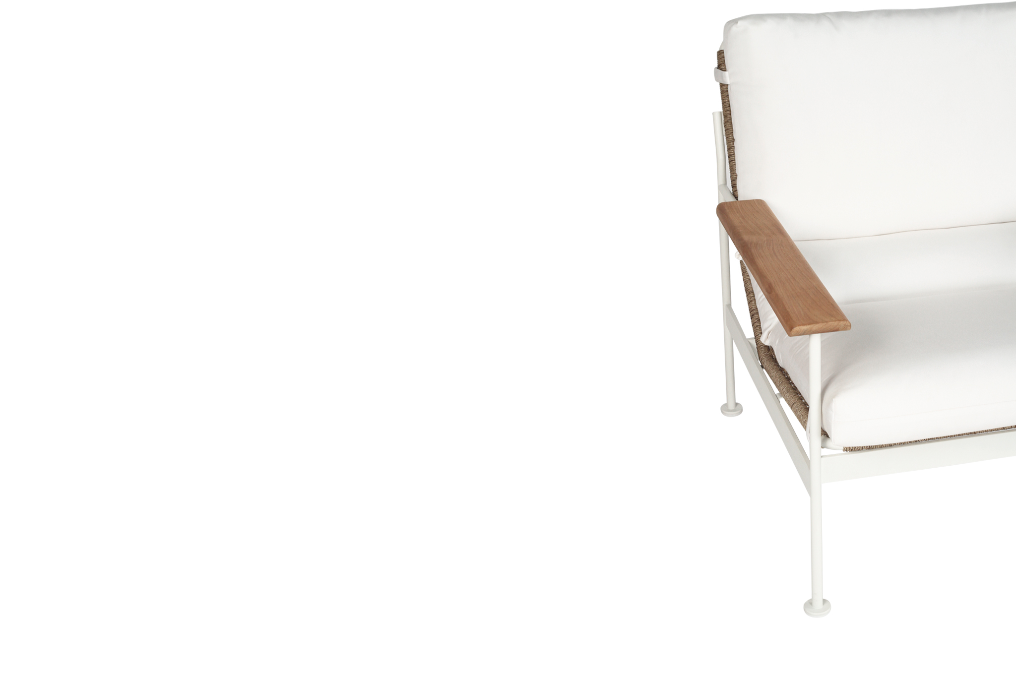 Bryce Outdoor 1 Seater Sofa - Pearl White - Image 18
