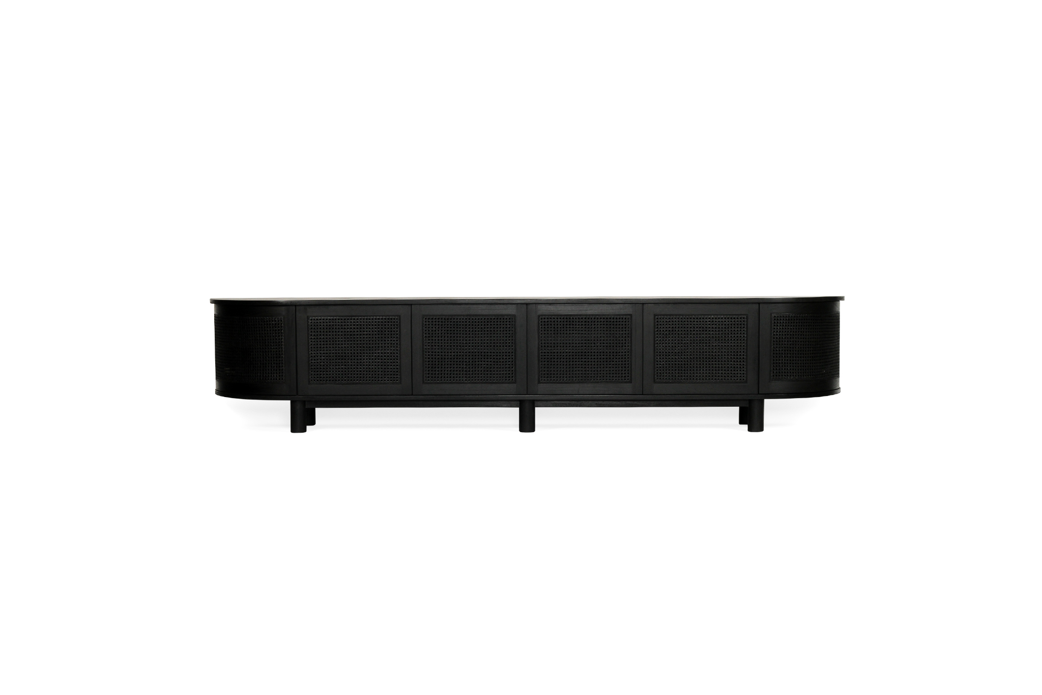 Iluka Entertainment Unit - Six Door - Black - Round End