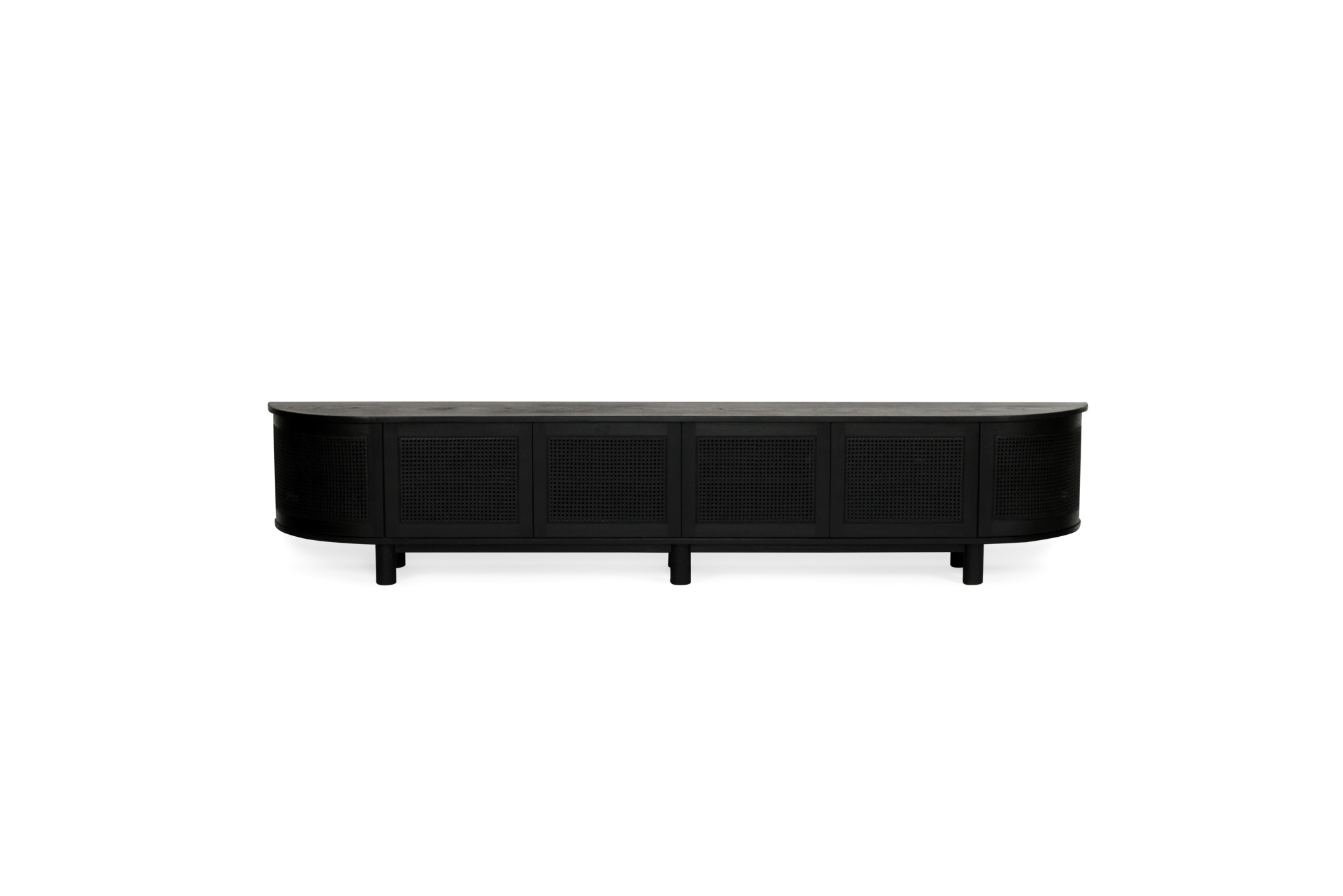 Iluka Entertainment Unit - Six Door - Black - Round End - Image 4