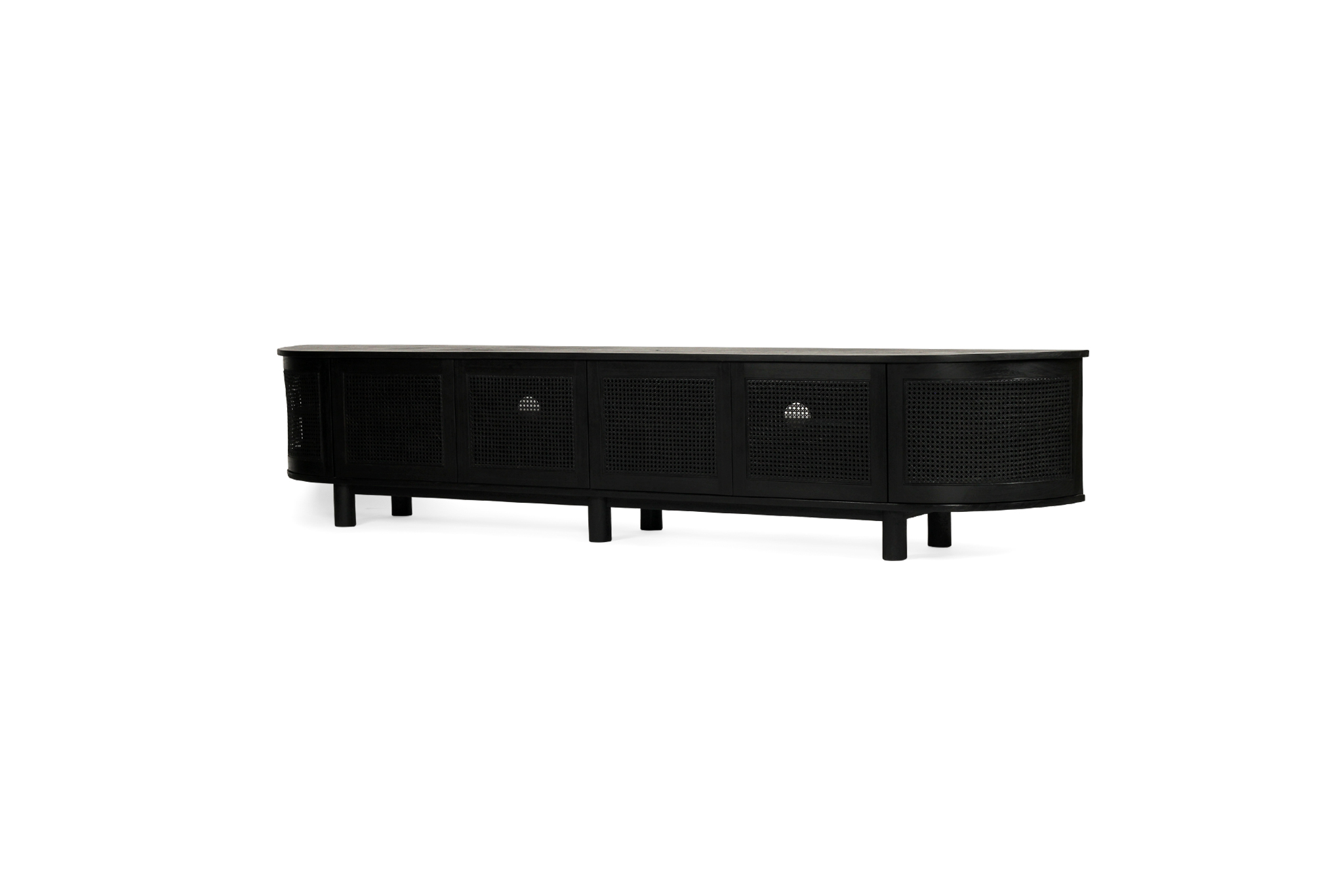 Iluka Entertainment Unit - Six Door - Black - Round End - Image 3