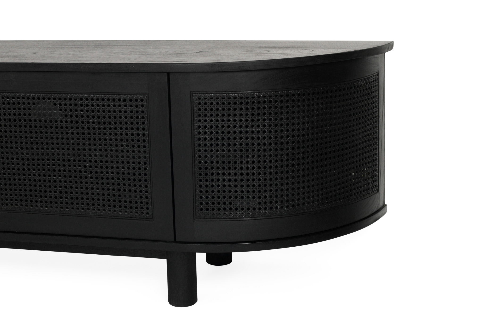 Iluka Entertainment Unit - Six Door - Black - Round End - Image 8