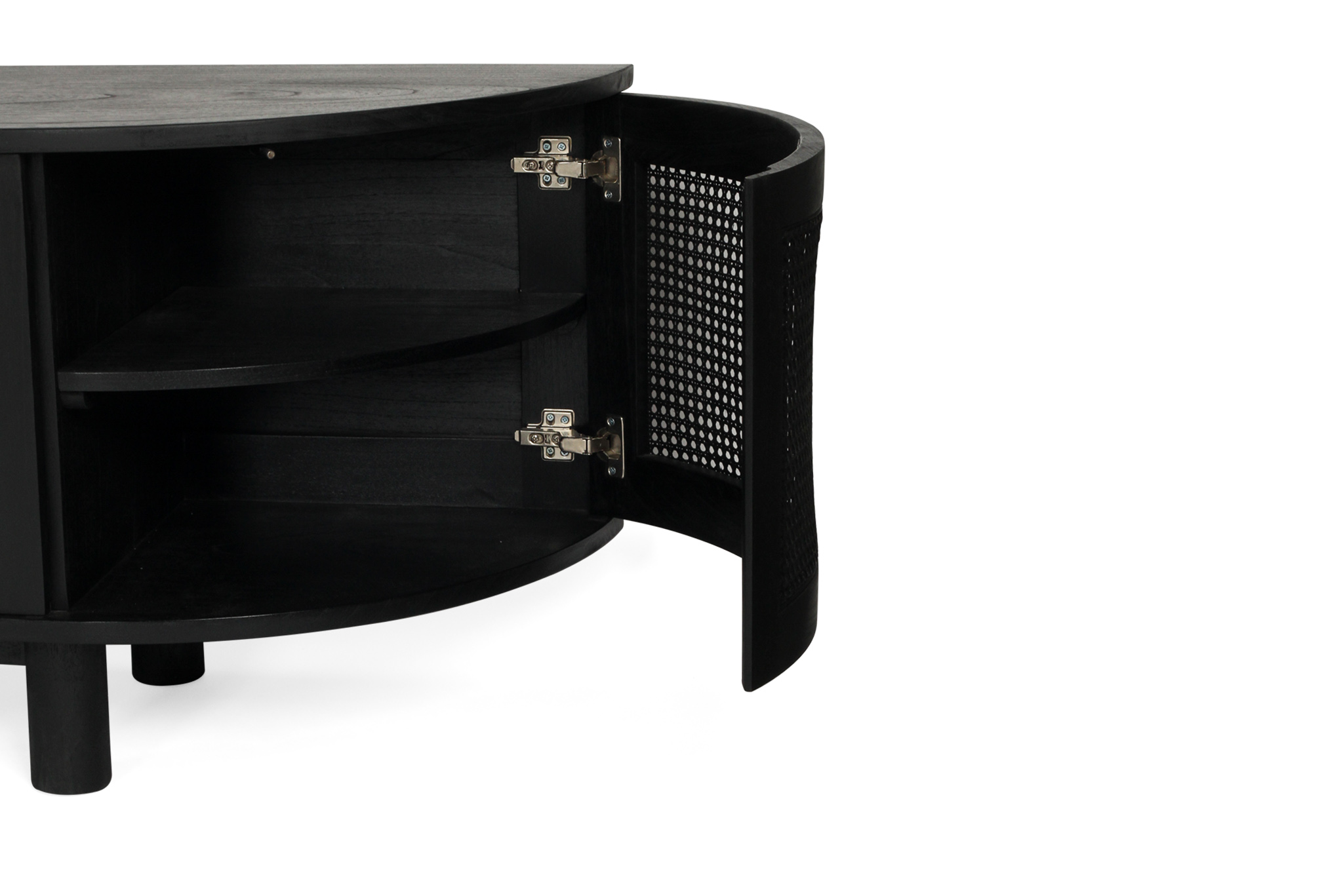 Iluka Entertainment Unit - Six Door - Black - Round End - Image 9